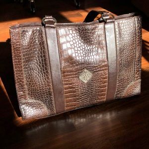 Large crocodile brown purse